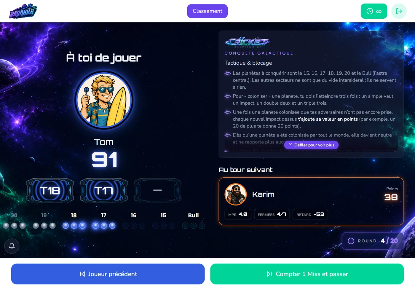 Cricket — Sur la tablette