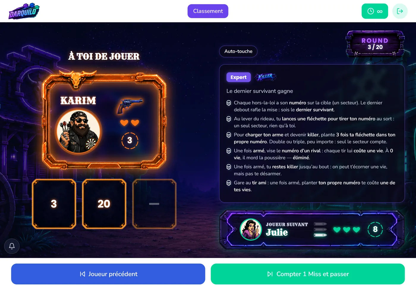Killer — Sur la tablette